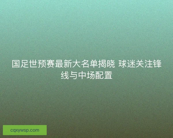国足世预赛最新大名单揭晓 球迷关注锋线与中场配置